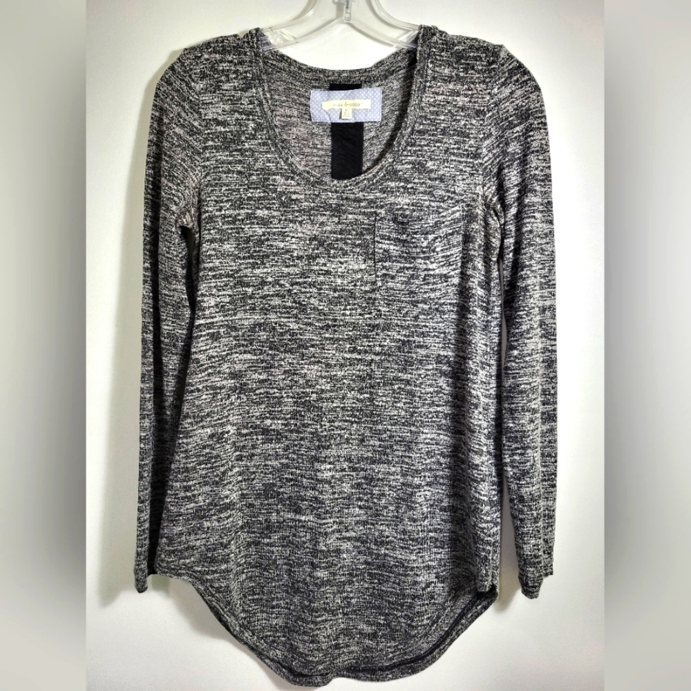 Anthropology Pure + Good black white variegated tunic women's XS #2316